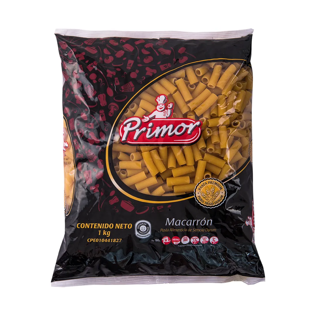 PRIMOR PASTA CORTA MACARRON 1KGx12UN