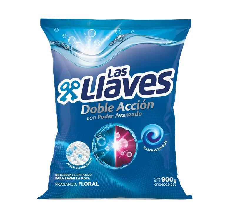 LAS LLAVES DETERGENTE FLORAL 900Gx10UN